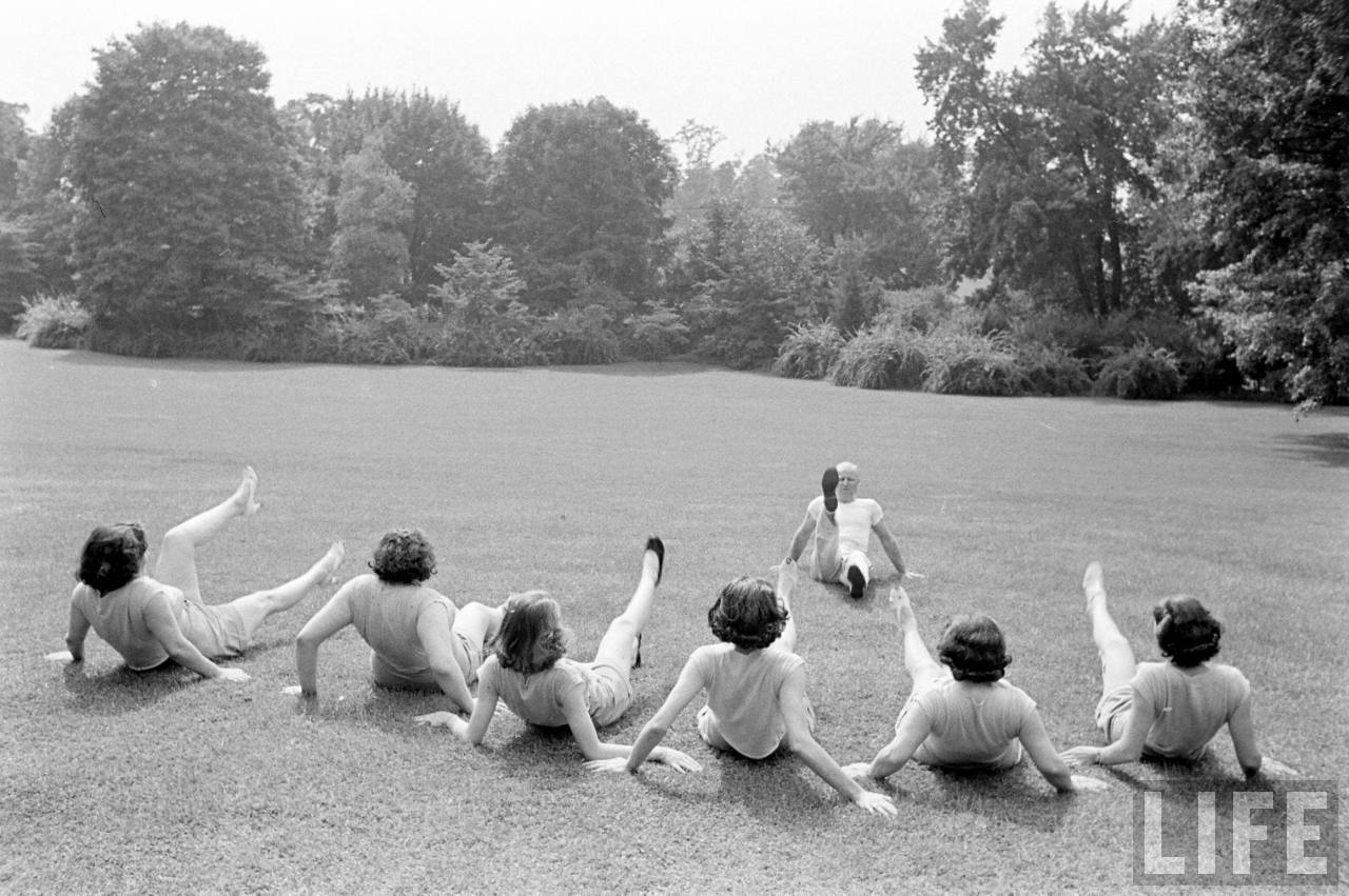 Great vintage photos from a 1930s weight loss and exercise farm.