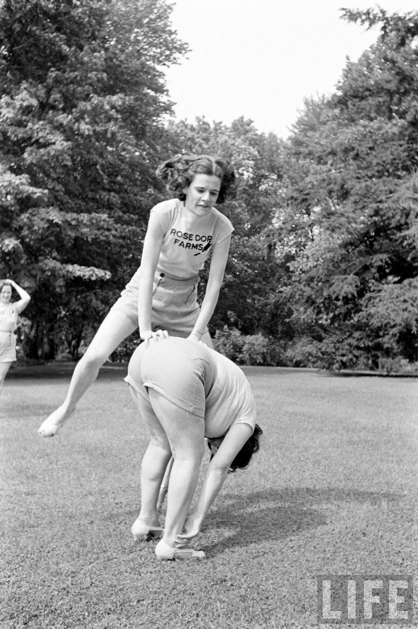 Great vintage photos from a 1930s weight loss and exercise farm.