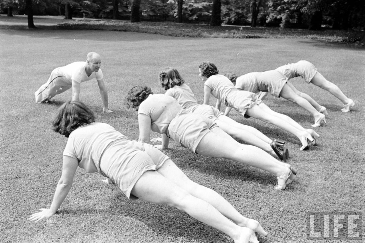 Great vintage photos from a 1930s weight loss and exercise farm.