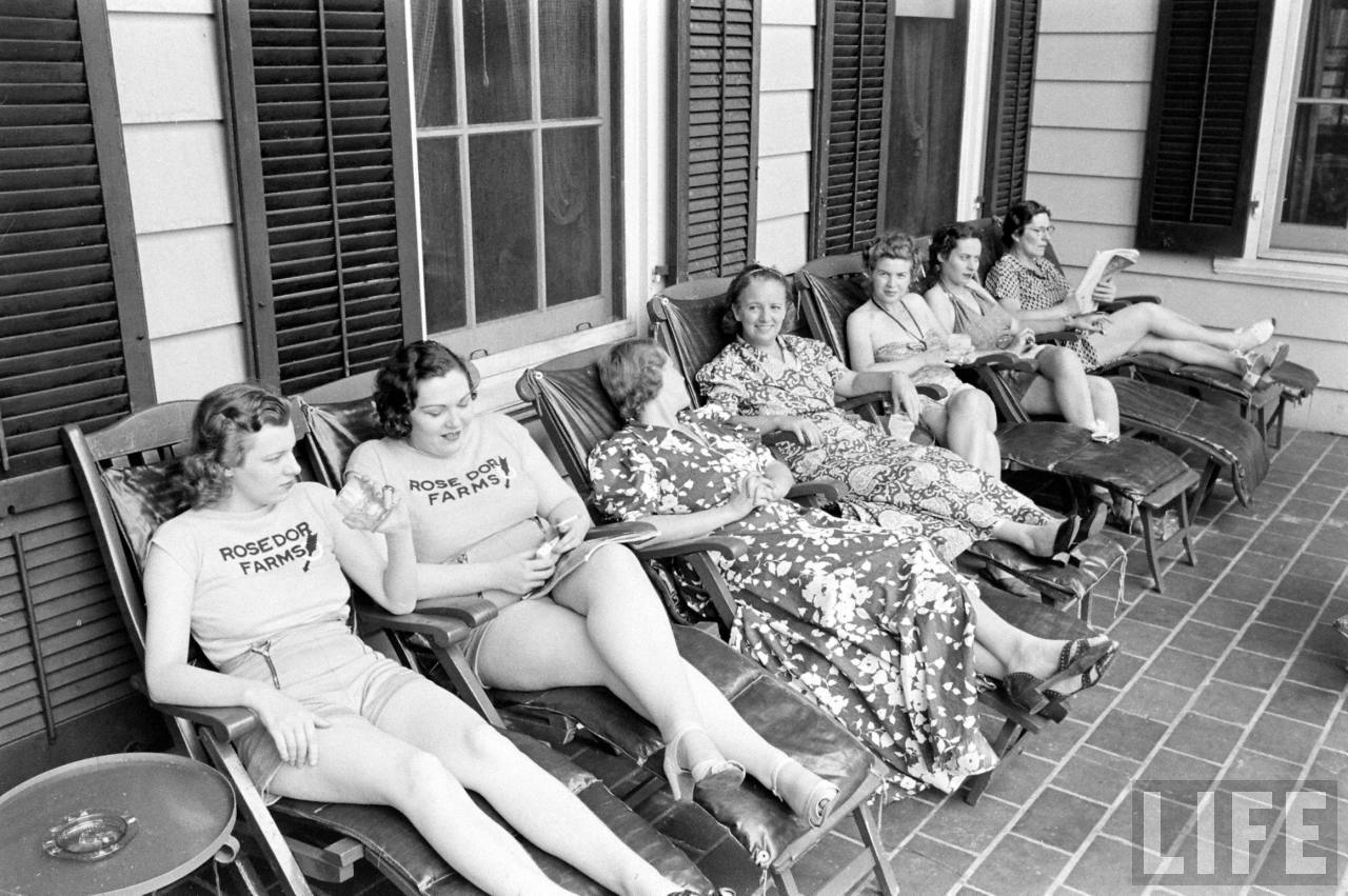 Great vintage photos from a 1930s weight loss and exercise farm.