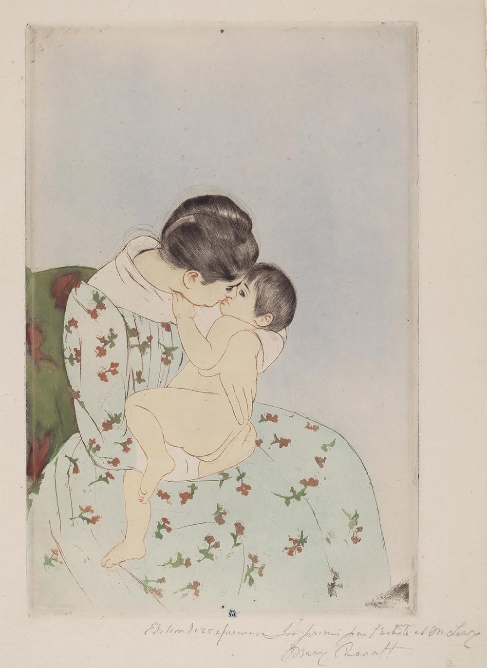 MARY CASSATT, Mother's Kiss, 1890-1891