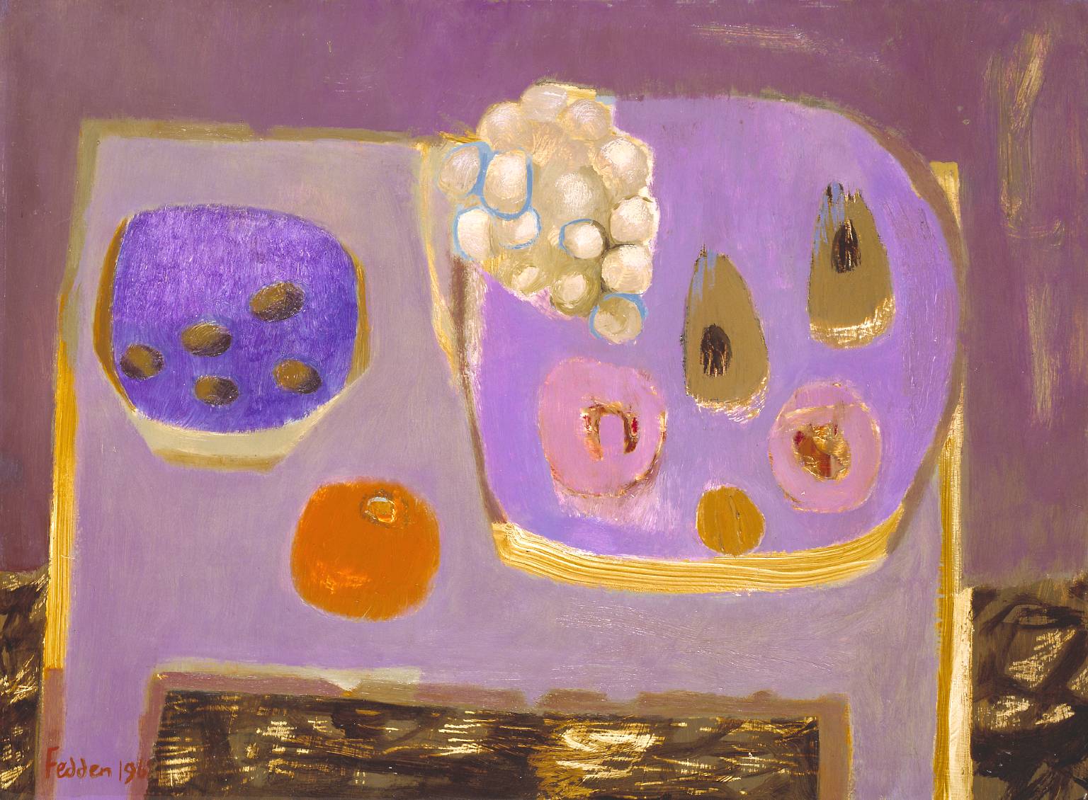 Mauve Still Life 1968 by Mary Fedden born 1915