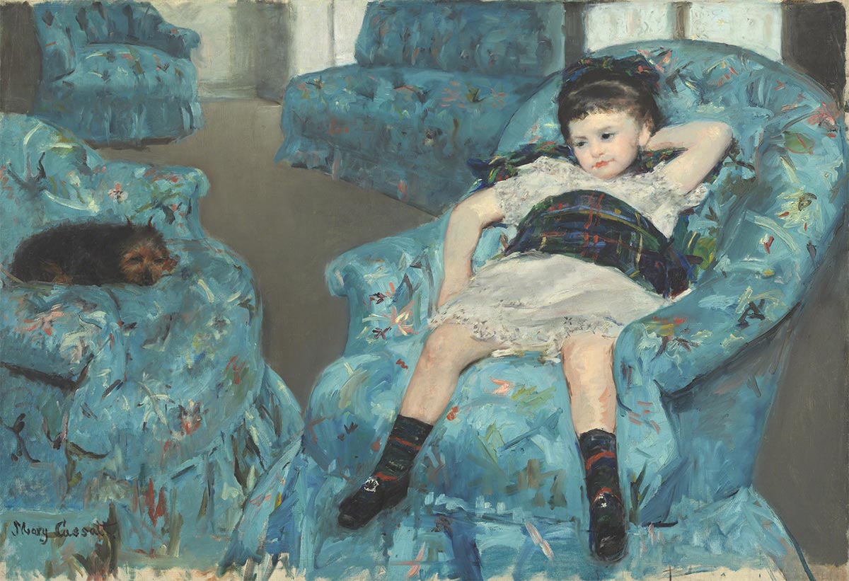 MARY CASSATT, Little Girl in a Blue Armchair, 1878